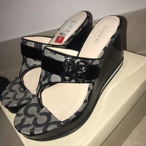 COACH wedge flip flops